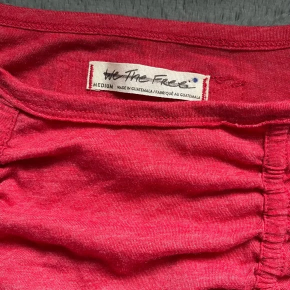 We The FREE Red Ruched Long Sleeve Top - Picture 2 of 5